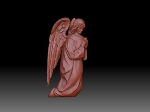 anjo religião cristandade anjos oração asas enlutado monumento bas relief alívio desleixado 3d print model - Mito3D