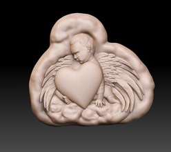 ange 3d impression modèle in 3dexport pleureuse l'amour ailes bas relief soulagement cnc monument mémorial cupidon 3d print model - Mito3D
