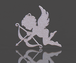 ángel gratis 3d impresión modelo in niño 3dexport símbolo oro navidad retro imprimible ilustración arte monocromo collar snow invierno libra esterlina personaje joyería joya 3d print model - Mito3D