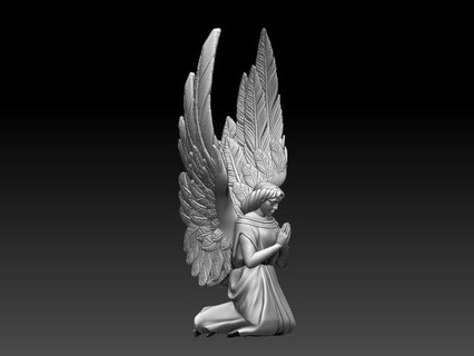 Engel Skulptur Kunst Friedhof Statue Frau Skulpturen weiblich drucken Vogel Flügel Gebet 3d print model - Mito3D