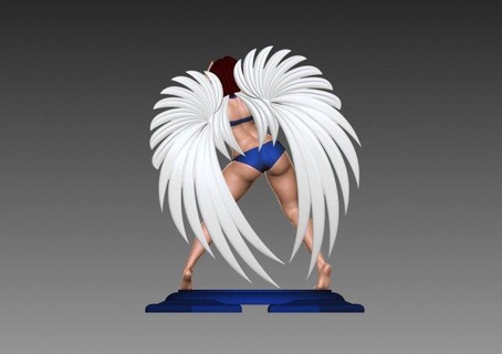 angel woman character wing wings anime cartoon hair dress horn zb zbrush strong strongman miniatures bodybuilder art sculptures satana demon 3d print model - Mito3D