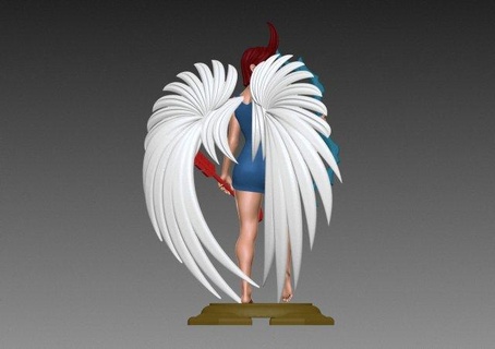Engel Frau Charakter Flügel Anime Karikatur Haar Kleid Horn zb zbrush stark starker Miniaturen Bodybuilder Kunst Skulpturen Satana Dämon 3d print model - Mito3D