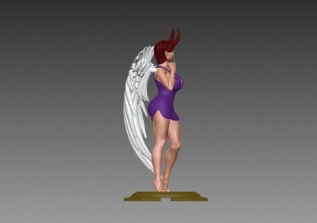 ángel mujer personaje ala alas anime dibujos animados cabello vestido cuerno zb zbrush fuerte hombre miniaturas carrocero Arte esculturas satana demonio 3d print model - Mito3D