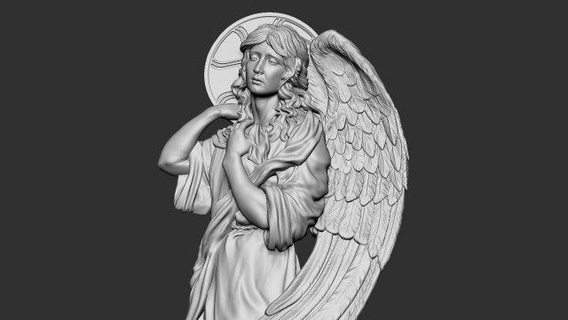 angelo bas relief 2 figurine sollievo Ali Dio cimitero religione religioso gioielleria Gesù cristiano cattolico classico Morte cnc Stampa arte sculture madremaria miniature 3d print model - Mito3D