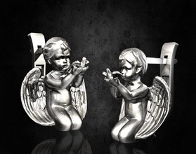 Engel Vogel Ohrringe 3d bedruckbar ist stl Schmuck Ohrring gold Silber Platin angel Mode Frauen 3d print model - Mito3D