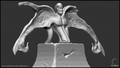 angel butterfly statue free 3d print model in sculpture 3dexport statuette art medium printable readytoprint zbrush statues sculpting deco monument sculptures-and-figures 3d print model - Mito3D