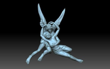 angel girl angels cnc figurine love lovers jewelry cherub pedant 3d print model - Mito3D