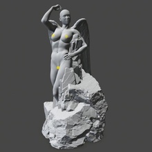 angel statue 3d print model in woman 3dexport creation adam cherub decor setting 3d print model - Mito3D