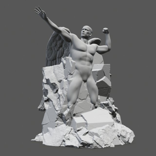 ange statue 3d impression modèle in homme 3dexport création adam chérubin décor réglage 3D print model - Mito3D