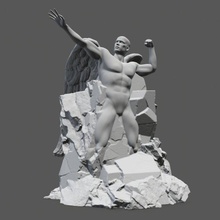 ange statue 3d impression modèle in homme 3dexport création adam chérubin décor réglage 3d print model - Mito3D