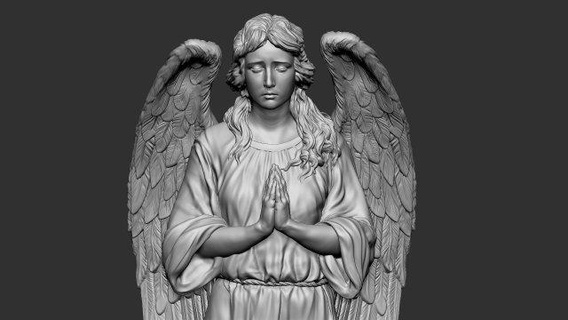 angel statue 04 architecture relief wings god graveyard religion religious jewelry jesus christian catholic classical death cnc print art sculptures mothermaria miniatures 3d print model - Mito3D