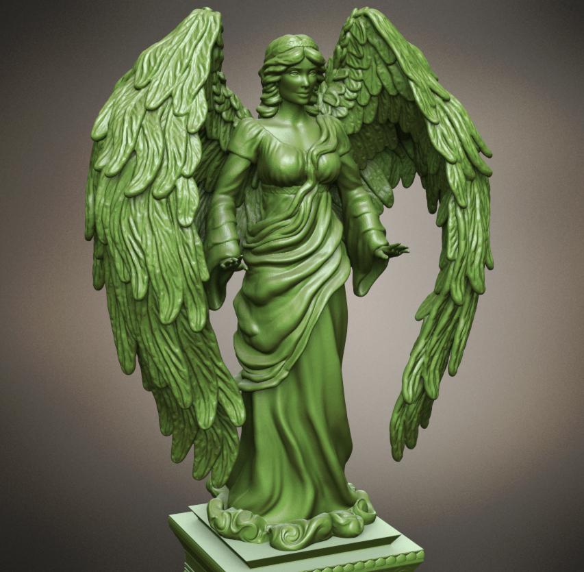 ángel stl 3d impresión modelo in figuritas 3dexport escultura estatua mármol monumento hombre pájaro águila retrato arte decoración griego bronce medio enmarcado animal deco galería miniaturas 3D print model - Mito3D