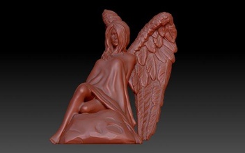 ange femme 3d impression modèle in sculpture 3dexport anges angles ailes figurine figure 3d print model - Mito3D