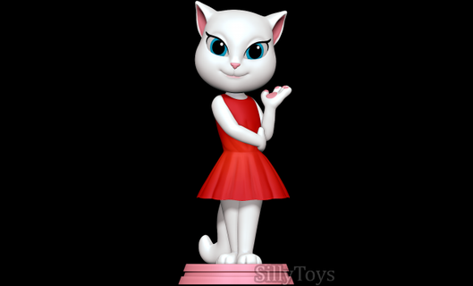 angela - my talking 3d print model in animals 3dexport cat female puss feline furry anthro app 3d print model - Mito3D