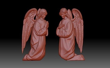 angels 3d print model in 3dexport angel religion christianity prayer wings mourner monument bas-relief relief barelief 3d print model - Mito3D