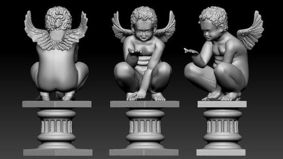 angolo scultura angelo Cupido Stampa statua arte sculture 3d print model - Mito3D