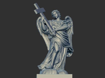 ângulo segurando Cruz escultura arte Projeto charecter cnc estátua Deus jisus Buda ganesha interior figura estatueta 3d print model - Mito3D