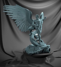 ángulo de x-man lavado xmen marvel mutante escultura superhéroe cómic la anatomía futurista hombre art ángel ala héroe fantasía ficción criatura carácter 3d print model - Mito3D