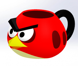 angry birds cup 3d print model in kitchen dining 3dexport cups angrybird 3d print model - Mito3D