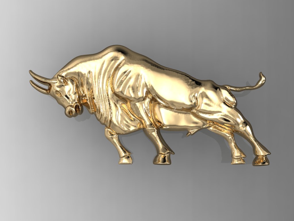 angry bull head printable pendant gold beast wild silver stl 3ds obj print 3D print model - Mito3D