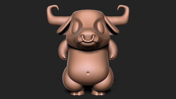 enojado toro figuritas animal vaca mamífero búfalo músculos monstruo escultura rabia estatua bestia decoración cargando Español corriendo criatura miniaturas 3d print model - Mito3D