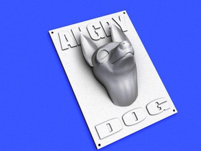 un perro enojado signo imprimible casa la impresión 3d print model - Mito3D