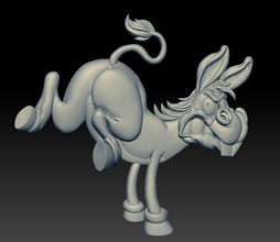 angry donkey kick - relief -2019 3d print model in animals 3dexport art animal fantasy animation stylized burro character horse cartoon 3d print model - Mito3D