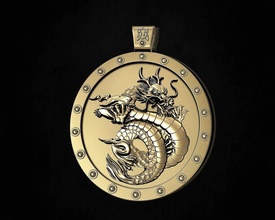 angry dragon pendant - v2 3d printable pendants gold silver platinum sterling women men relief anger beast flame jewellry 3d print model - Mito3D