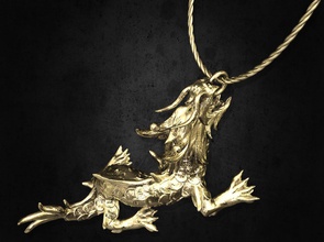 enojado dragón colgante 3d imprimible stl el colgantes de oro la plata platino moda las mujeres los hombres cuarzos 3d print model - Mito3D
