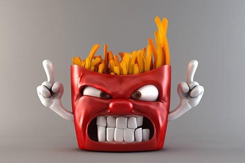 angry french fries figurines cookware burger fried scoop skillet food chicken pan dipper slotted tablespoon wendy 3d model spoon miscellaneous miniatures 3d print model - Mito3D