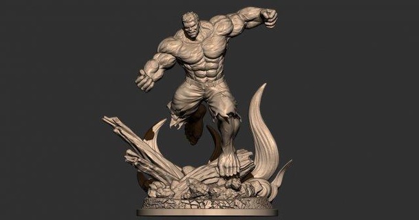 angry hulk ready 3d print man marvel avengers sculpting printing miniature action figure 3dprint 3d print model - Mito3D