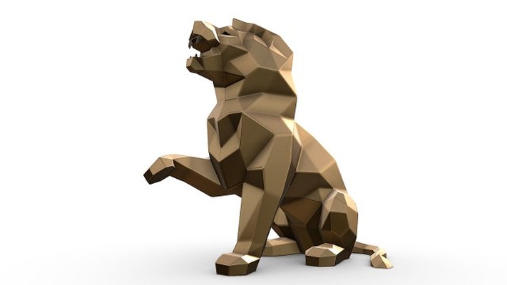 angry lion 3d print model in animals 3dexport 3dprinted 3dprinting art gift printready lowpoly 3dprint animal decor interior miniatures sculpture statue toy mammal tiger leopard 3d print model - Mito3D