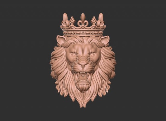 angry lion crown 3d print model in pendants 3dexport head hair wild giant animal nature zoo mesh africa safari king wildlife face pendant jewelry 3d print model - Mito3D