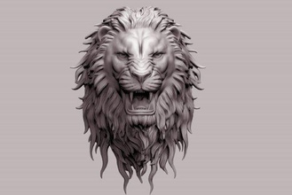 colère Lion tête cheveux géant animal chat nature statue zoo sauvage dangereux engrener Afrique safari Roi faune sculptures bouche dents 3d print model - Mito3D