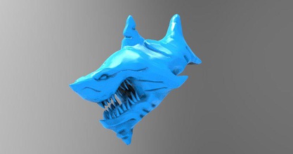 angry shark 3 3d print model in toys 3dexport ocean creature monster sea fish toy 3d print model - Mito3D
