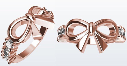 anillo mono 3d stampa modello in anelli 3dexport oro argento rosa unico diamante speciale 16years 15years adolescente sognare innocente 3d print model - Mito3D
