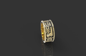 anilo pistola 3d impresión modelo in anillos 3dexport anillo joya judío arte anillocelta balas 3d print model - Mito3D