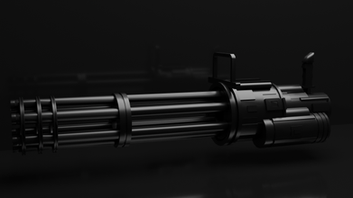 animado minilow poly listo juego low 3d modelo in máquina pistola 3dexport minimáquina munición torreta pesado militar 3d print model - Mito3D