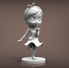 anime niña 3d impresión modelo in escultura 3dexport figura juguete arte personaje esculturas esculpir estatuilla recuerdo niño juegos beso bonita 3d print model - Mito3D