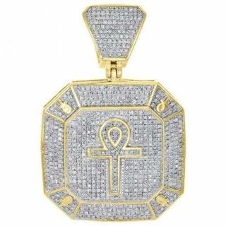 ankh cross octagon diamond pendant 2 pendants ankhcrossdiamond antique luxury rapper hiphop jewelry necklace gemstone elegant celebrity style jewellery bling gem urban jesus 3d print model - Mito3D