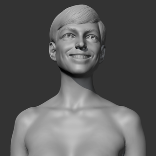 Ana hathaway escultura personaje personas humano cabeza retrato busto mujer hembra cara niña lindo Actriz 3d print model - Mito3D