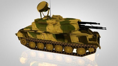 anti aircraft instalación Soviético Unión shilka armadura pistas guerra armamento cañones tanques equipo Desierto batalla torre aire Irak Ejército 3d print model - Mito3D