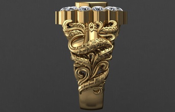 antiquität herren männer ring shivji 3d drucken modell ringe 3dexport gold schmuck silber cnc juwel diamant 3dprint druckbar indisch herrenring shiv shivalinga stein gelegentlich 3d print model - Mito3D
