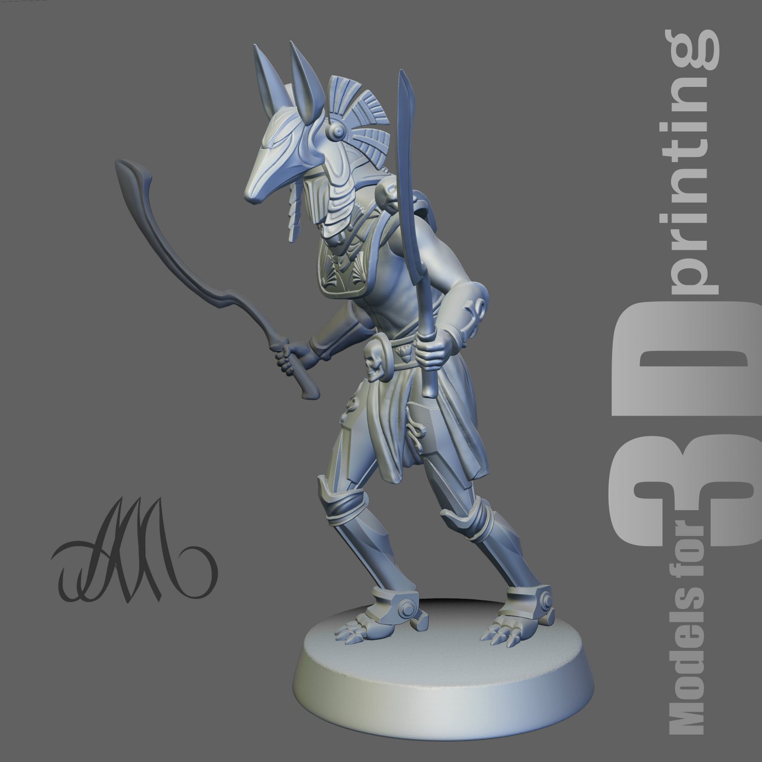 anubis mythical creature humanoid character egypt egyptian god statue sculpture miniatures sci fi bird print printing printable fantasy game 3D print model - Mito3D