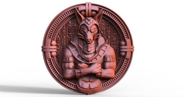 anubis cnc signs logos art relief egyptian 3d print model - Mito3D