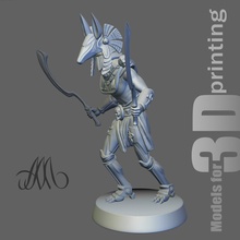 anubis mítico criatura humanoide personaje Egipto egipcio Dios estatua escultura miniaturas ciencia fi pájaro impresión imprimible fantasía juego 3d print model - Mito3D