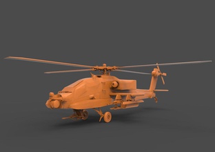 apache ah64 ah-64 longbow chopper militaires armée de terre l'arme véhicule des avions flammes infernales missile missiles hydra la fusée machine arme à feu le canon guerre 3d print model - Mito3D