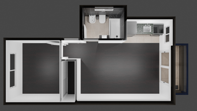apartman 3d model in sergi 3dexport apartmanlar ev evler mutfak banyo oturma odası bathroom set seti buzdolabı duş tuvalet tasarım balkon çöp oda odalar modern zemin mimari 3d print model - Mito3D