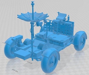 Apolo lunar vagabundo Luna imprimible coche vehiculo 3d impresión modelo automotor diorama modelado pasatiempo sólido escala 3d print model - Mito3D