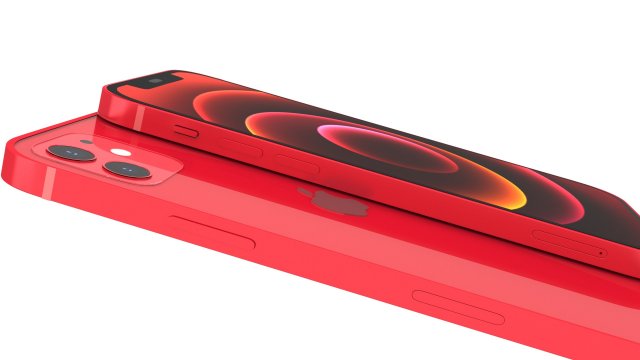 mela i phone 12 rosso 3d modello in telefono cellula 3dexport mini pro cellulare telecamera smartphone gratuito realistico 2021 blu nero imac 3D print model - Mito3D